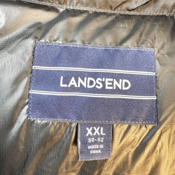 Lands' End Down Puffer Vest Men's XXL 50-52 Black 80/20 Goose Down Feather Warm - Picture 11 of 11